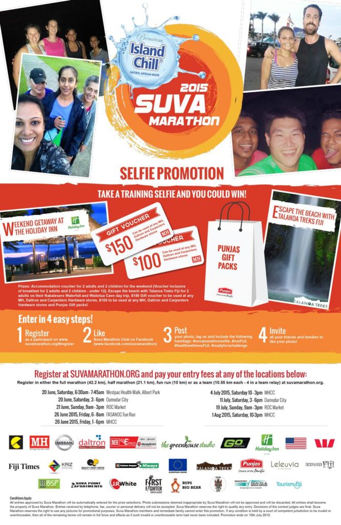 Island Chill Suva Marathon selfie promo
